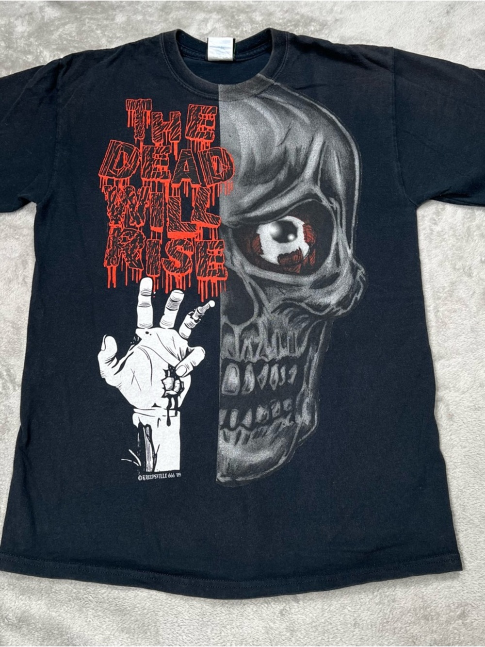 2009 Kreepsville 666 Dead Will Rise Again Tee Mens M Black Horror Goth T Shirt